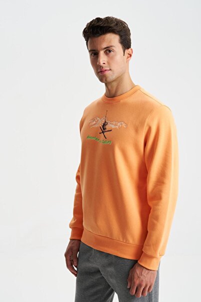 Arma Чоловічий помаранчевий Regular Fit 3-нитковий бавовняний світшот з коміром-стійкою K28124602501