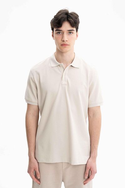 Arma Ανδρικό μπλουζάκι με πλεκτό μπεζ Piyes Regular Fit Polo Neck