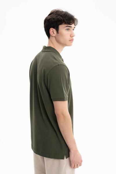 Arma Men's Green Large Size 100% Cotton Knitted Pique Polo Neck T-Shirt Y 27374867101