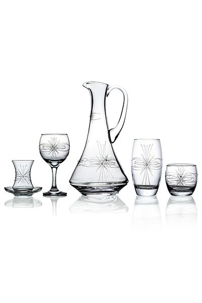 DECOCIA Pudgy 61 Pieces Dowry Set for 12 Persons Vertical Sided Mira Pattern