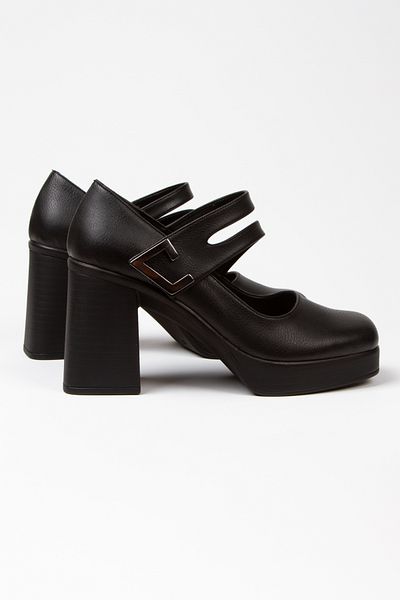 Miss Mitto Mocasini negri de damă, stil nou, cu vârful tocit, ușoare și cu toc înalt, pantofi confortabili, eleganti, cu cataramă