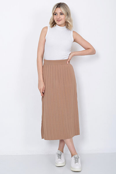 LUGMO Γυναικεία Πλεκτά Φούστα Oversize Mink