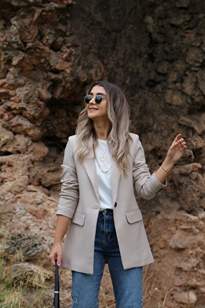 bytugcekaya Taş Yün Efekt Blazer