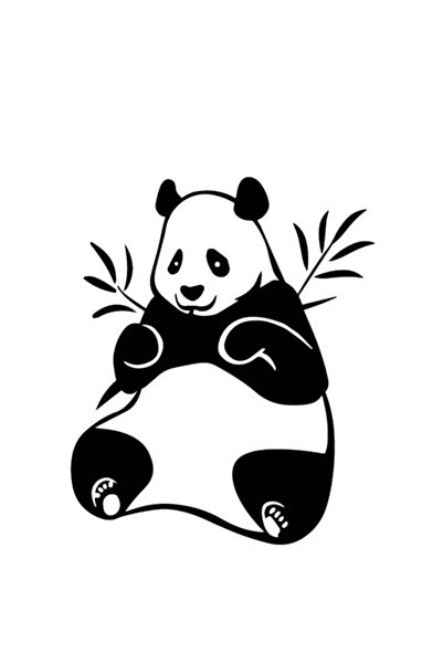 BİLGİMOLA Cute Panda Eating Bamboo Auto Custom New Sticker 25 X 30 cm