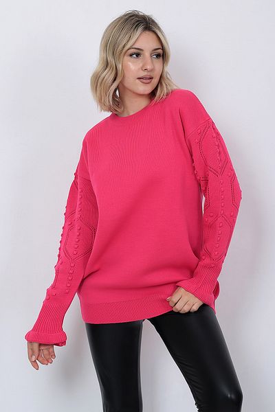 LUGMO Tricotaj de damă Pulover Decolteu cu mânecă cu modele supradimensionate Fujia