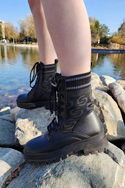 LUGMO Carrano Streç Postal Bot Siyah