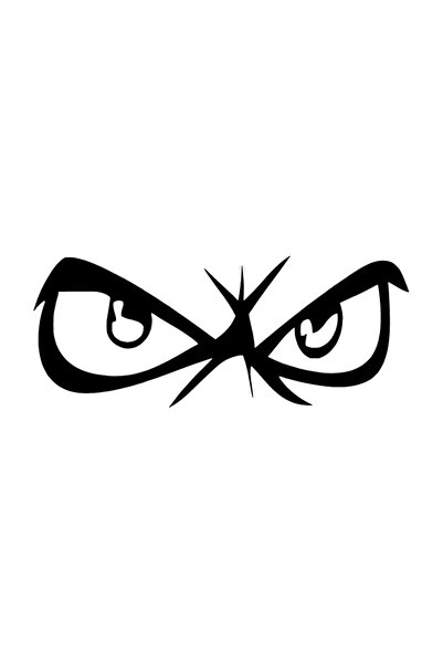 Generic Brand Angry Eyes Auto Custom New Quality Quality Sticker Black 25 X 1...