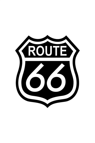 Generic Brand Route 66 Emblem Auto custom new sticker Black 15 x 16 cm
