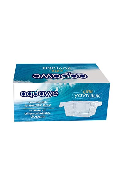 AQUAWE جرو السمك - كوب شفط شفاف مزدوج، 19.5 × 10 سم