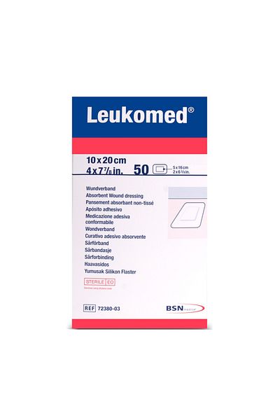 BSN غطاء جروح غير منسوج من Leukomed مقاس 10 سم × 20 سم 50 قطعة