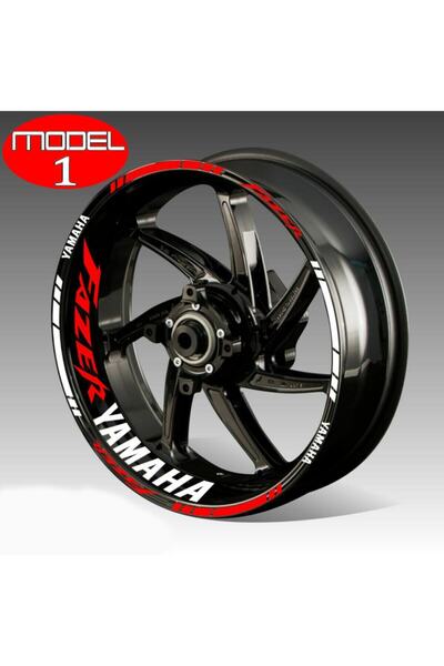 pınaxar Motosiklet Jant Şeridi Fazer Yamaha Uyumlu Beyaz-Kırmızı Sağ-Sol/Ön-Arka