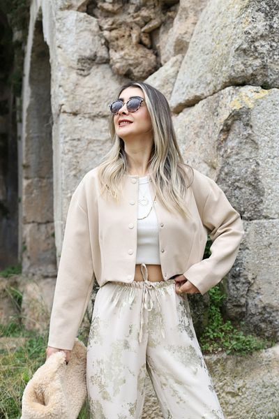 bytugcekaya Jachetă Bomber Bej Orjin
