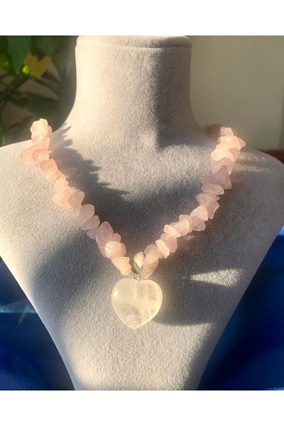 Doğaltaş Quartz Pink Necklace
