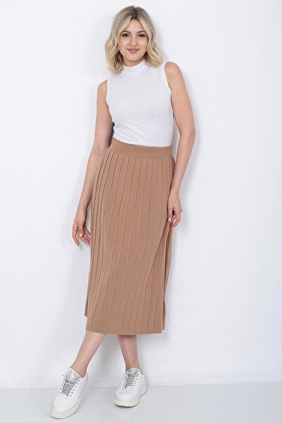 LUGMO Γυναικεία Πλεκτά Φούστα Oversize Mink