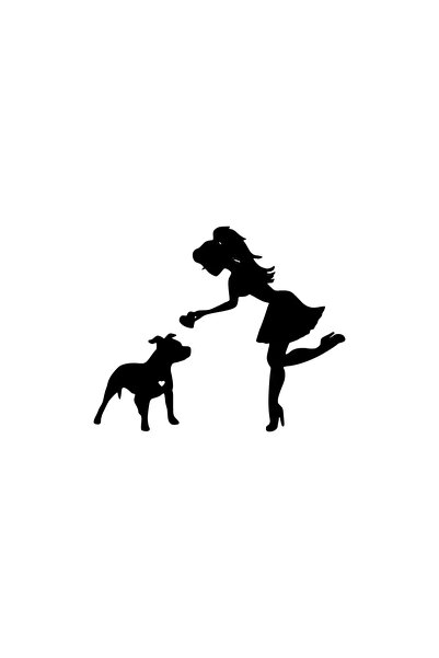 Generic Brand Pitbul and Girl Auto Custom New Sticker Black 30 X 24 cm
