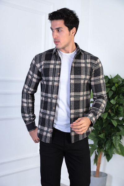 jack carisma Гъвкава и удобна мъжка риза Lumberjack - SLIM FIT плетена