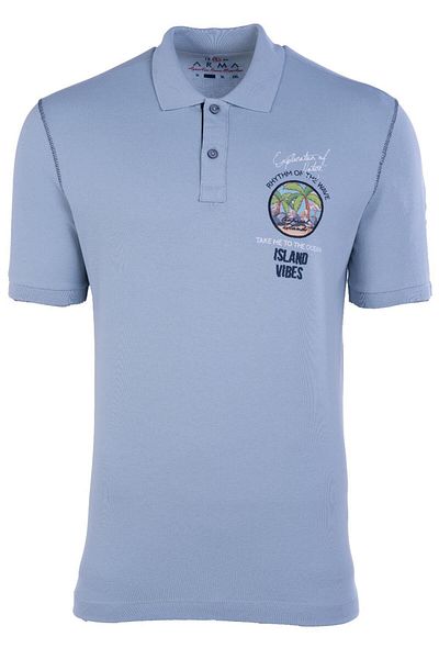 Arma Tricou albastru cu gât polo pentru bărbați Y 21374275101