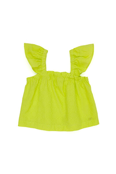 U.S. Polo Assn. Kız Çocuk Neon Sarı Kısa Kollu Gömlek 50264228-VR168