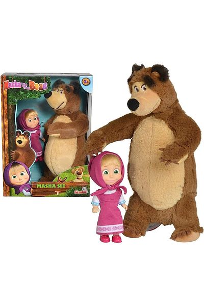 Simba Masha and the Bear - Masha And The Bear Masha Doll 12cm And Bear 25cm