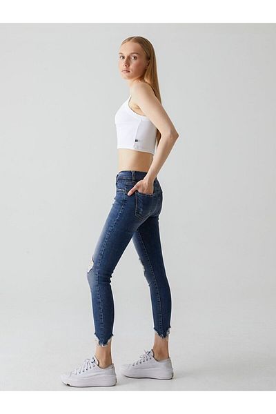 Ltb Pantaloni super skinny tăiați Lonia