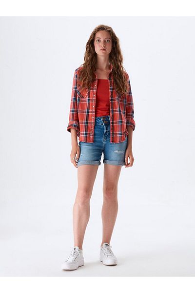Ltb Pantaloni scurți Becky X cu talie medie
