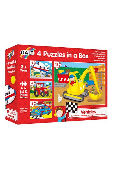 Galt 4 Puzzle in 1 - Vehicles