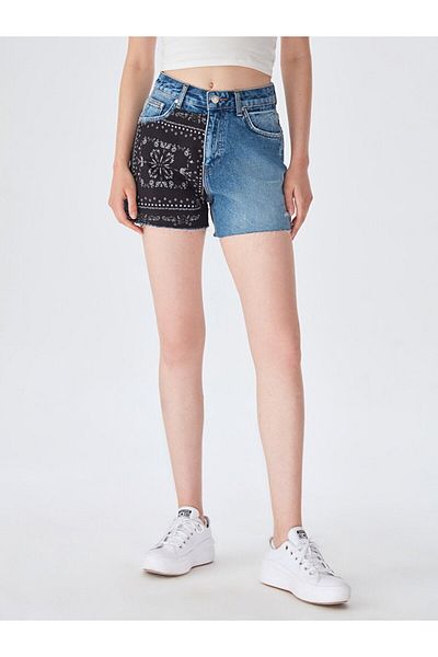Ltb Pantaloni scurți din denim cu talie înaltă Jadey