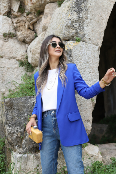 bytugcekaya Saks Kol Büzgü Detay Blazer