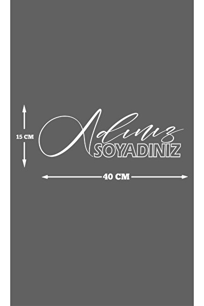 Genel Markalar Beyaz Özel Isim Soyisim Sticker 40*15 Folyo Ad Soyad Ve Isteğe Özel Cam Yazı Modelleri Özel Tasarım