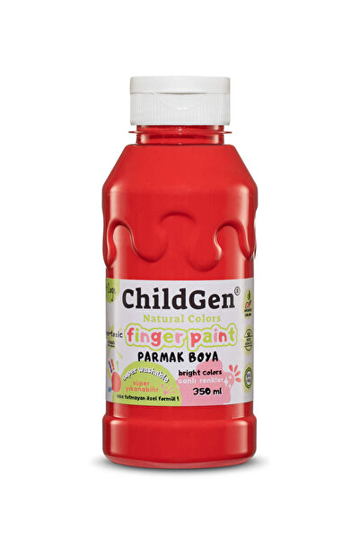 ChildGen Süper Yıkanabilir Parmak Boya 350ml - Kırmızı
