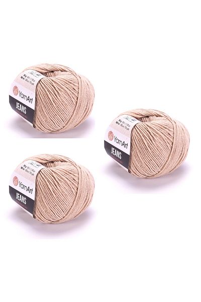 Yarnart Yarn Art Jeans Amigurumi - 87 Milk Coffee Baby Cardigan νήμα πλεξίματος, συσκευασία 3