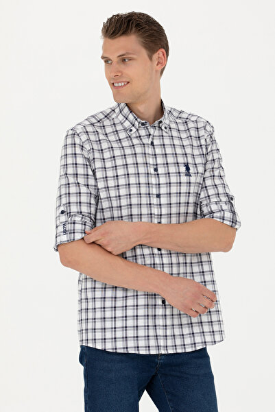 U.S. Polo Assn. Men's Checkered Navy Blue Shirt 50264414 -Vr033