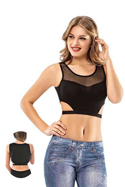 CT STONES Kota 4 Pieces Black Tulle Model Bustier 6227