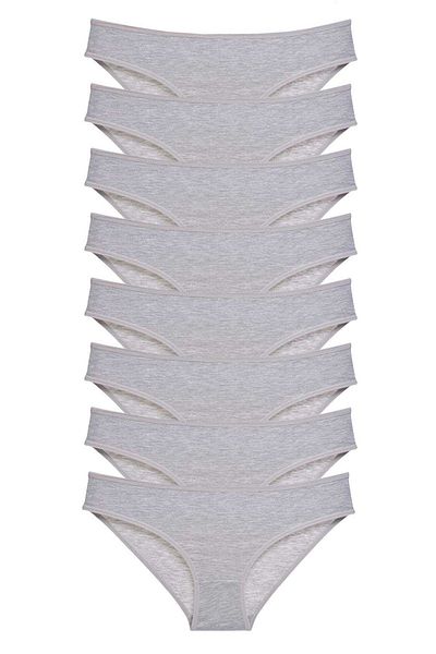 Royaleks 8 Pieces Super Eco Set Lycra Women's Slip Panties Gray