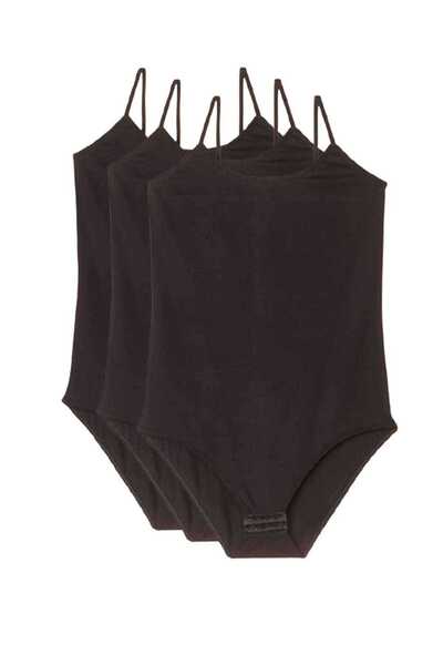 Marsilyan بدلة نسائية ذات 3 أشرطة حبلية باللون الأسود