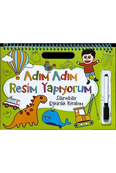 Net Çocuk Yayınları أنا أرسم خطوة بخطوة - الغلاف الأخضر - كتاب الأنشطة القابل...