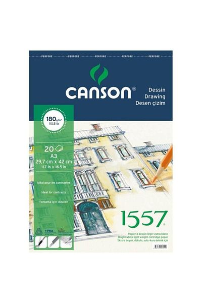 Canson 1557 مجموعة الرسم والرسم 180 جرام A3 20yp حلزوني علوي