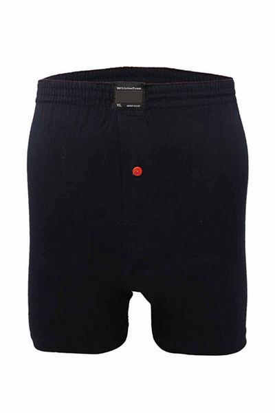Ethab Ticaret Buttoned Cotton Men's Combed Cotton Boxers Navy Blue - 1146A