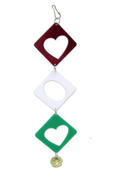 colezium Checkered Oval Bird Toy with Bell 20 cm