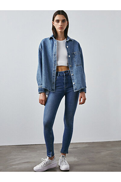 Ltb Bernıta Yırtmaçlı Yüksek Bel Jean Pantolon