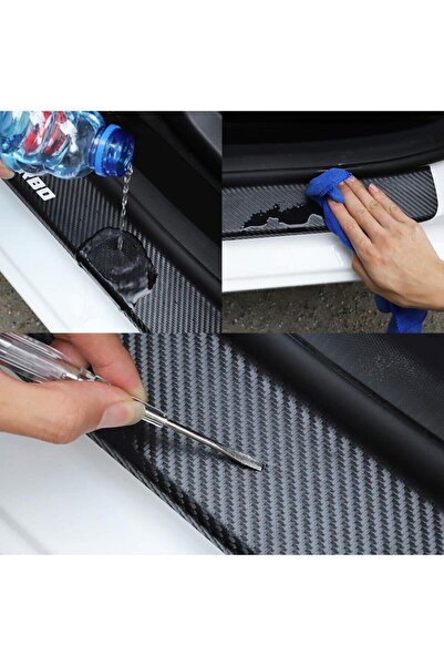 AYstok For Volkswagen Caddy custom new compatible Accessory Auto Door Sill custom new sticker Carbon 4 Pieces