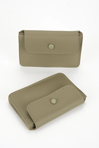 Monalisa Home محفظة حامل بطاقات من الجلد الصناعي باللون البني