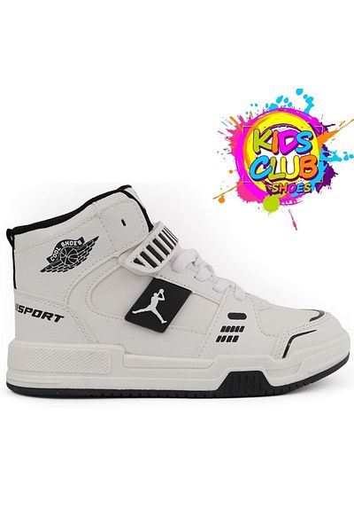 KCMN Cool King JoranS - Pantofi sport unisex pentru copii, înalți și tălpi ortopedice ALB