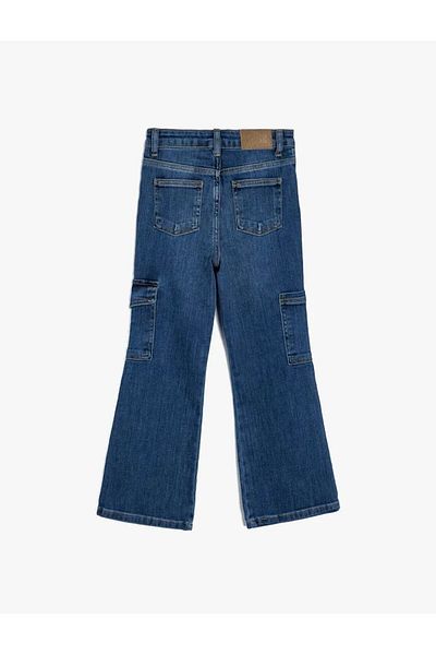 Koton Baumwoll-Jeans mit weitem Bein - Jeans mit weitem Bein und Taschen