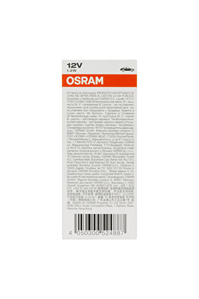 Osram 2721 12v T5 1.2w Dipsiz Gösterge Ampulü 10 Adet