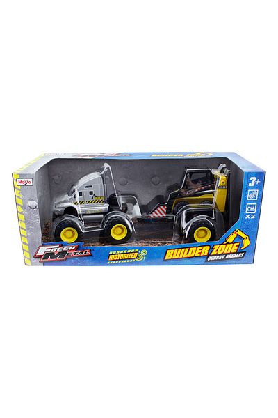 Maisto Fresh Metal مجموعة شاحنة Maisto Builder Zone Carrier - شاحنة رمادية