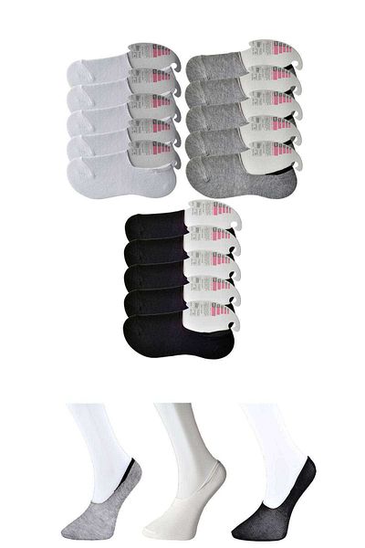 Royaleks Black Gray and White Women's Ballerina Socks 15 pairs