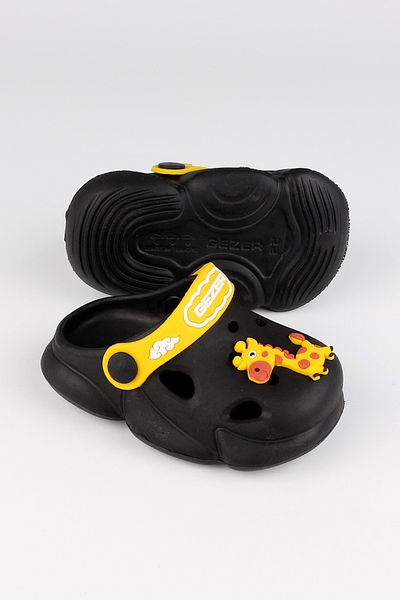 GEZER Boy's Giraffe Black Slippers - Αντιολισθητική σόλα