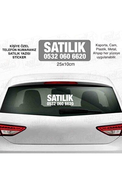 Genel Markalar Kişiye Özel Satılık Yazısı Ve Telefon Numaranız Beyaz Sticker,...