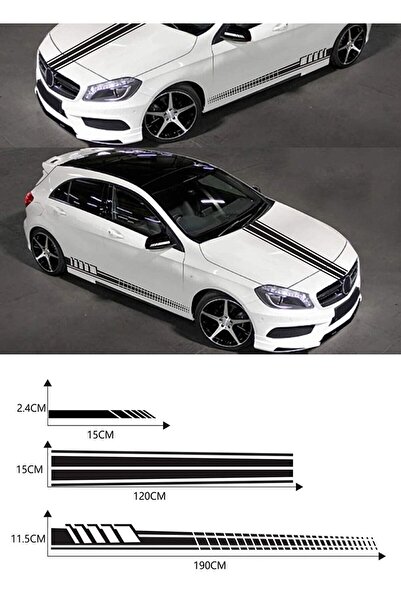 TeOraStore مجموعة ملصقات جديدة مخصصة للسيارات بونيه-مرشبييل-سبورت 5 قطع أسود ...